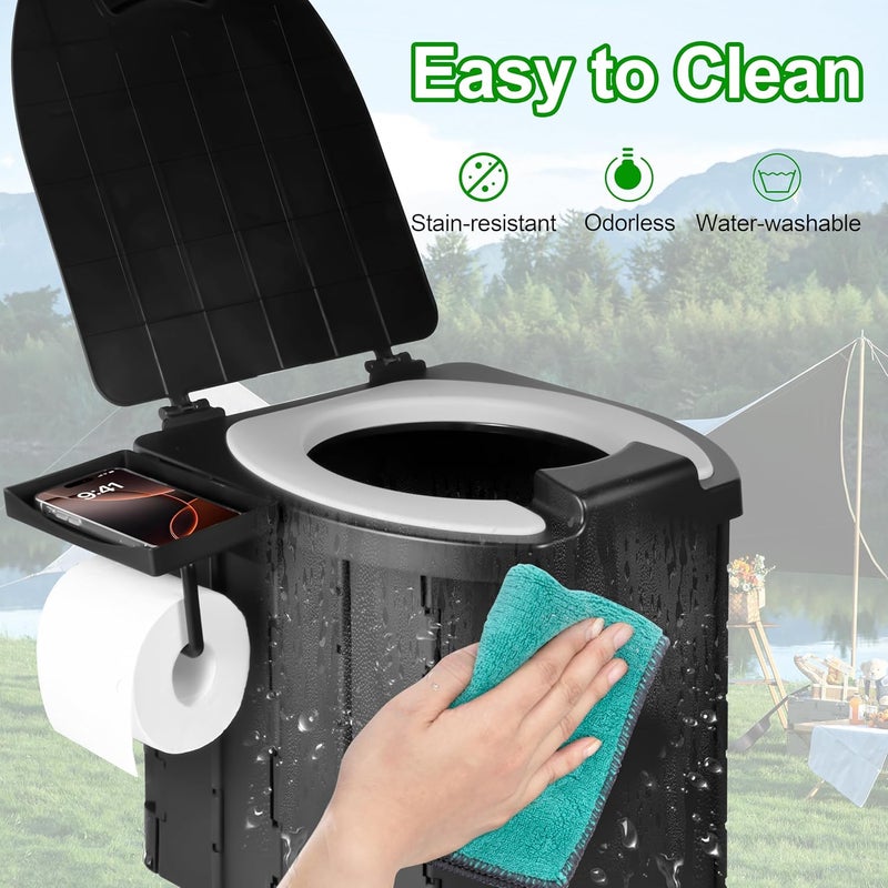 Ryscam Portable Toilet, Camping Toilet with Lid, Portable Travel Folding Toilet with Bags, Suitable for Camping, Hiking, Car Travel,Truck, RV, Boating, Road Trips, Beach - Image 5